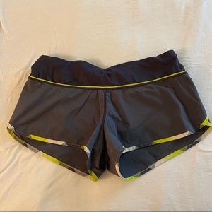 Green and grey lululemon shorts
